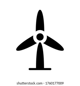 Icono de turbinas eólicas o logotipo símbolo de señas aislado ilustración vectorial - iconos vectoriales de estilo negro de alta calidad
