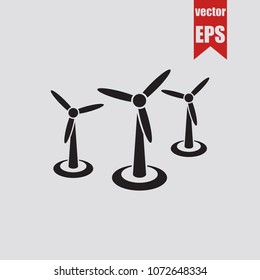 Wind Turbines icon in trendy isolated on grey background.Vector illustration.