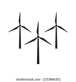 Wind turbines icon. Vector. Flat design.