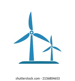 Wind Turbines icon vector simple desain white background