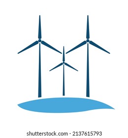 Wind Turbines icon vector simple desain white background