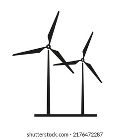 Wind turbines icon. Vector windmill isolated on white. Alternative energy concept.