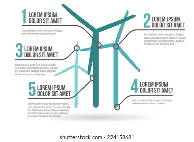 Wind turbines infographic vector illustration