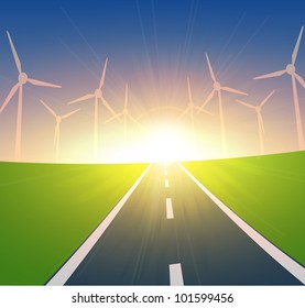 Wind Turbines Landscape