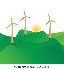 wind turbines landscape energy concept 