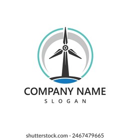 Wind turbines Logo Design, Renewable energy  Symbol