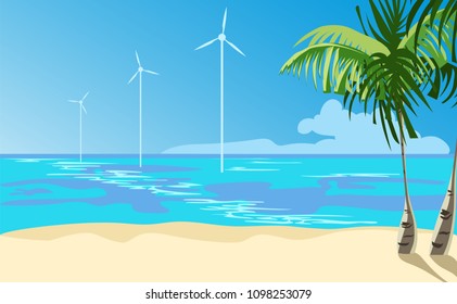 wind turbines in the ocean
