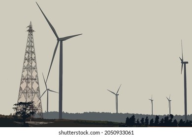 	
turbina eólica girando por el viento
