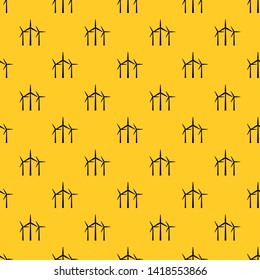 Wind turbines in simple style isolated on white background vector illustration