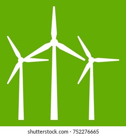 Wind turbines in simple style isolated on white background vector illustration