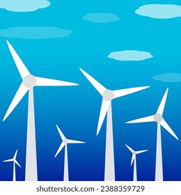 wind turbines in the sky