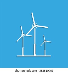 Wind turbines. Symbol. Vector icon.