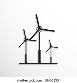 Wind turbines. Symbol. Vector icon.