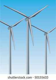 Wind turbines vector