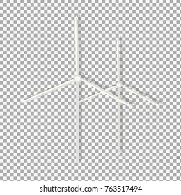 Wind Turbines vector icon symbol in flat isometric design on transparent background. -stock vector