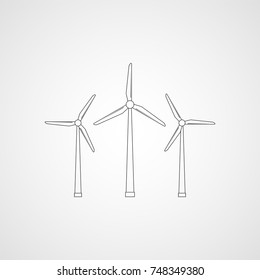 Wind turbines. Vector illustration