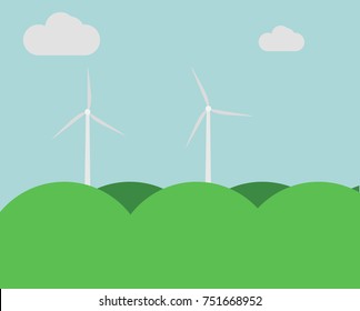wind turbines vector illustration 
