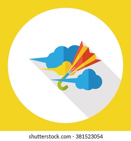 wind umbrella flat icon