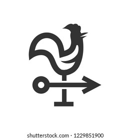 Wind vane icon in doodle sketch lines. Vector illustration.