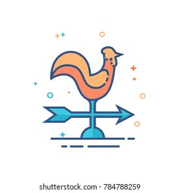 Wind vane icon in doodle sketch lines. Vector illustration.