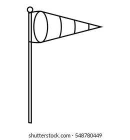 Wind vane icon. Outline illustration of wind vane vector icon for web