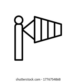 Icono de viento, vano. Línea simple, contorno de elementos vectoriales de iconos de previsión para ui y ux, sitio web o aplicación móvil