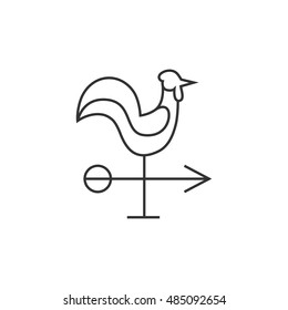 Wind vane icon in thin outline style.