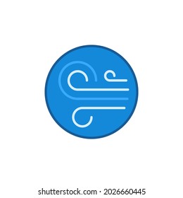 Wind vector concept blue round modern icon or symbol