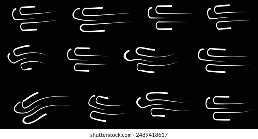 Wind vector. doodle wind blow, gust design isolated background. vector hand drawn illustration. Eps 10.