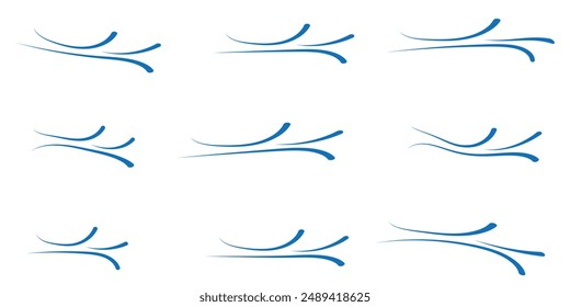 Wind vector. doodle wind blow, gust design isolated background. vector hand drawn illustration. Eps 10.