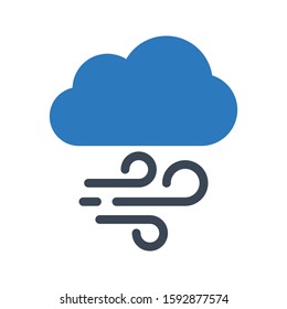 wind vector glyph color icon 