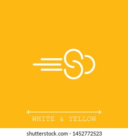 The wind vector icon. The black flat illustration .The sign of blowing.