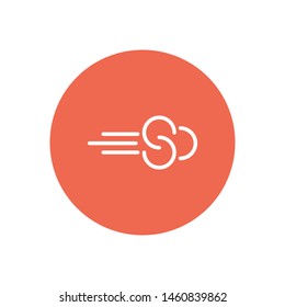 The wind vector icon. The black flat illustration .The sign of blowing.