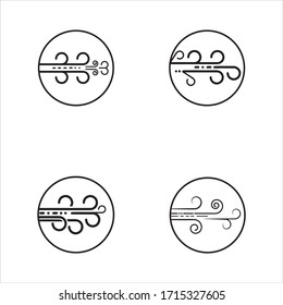 Plantilla de ilustración de diseño de icono de vector de viento