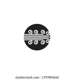 Plantilla de ilustración de icono de vector de viento