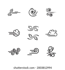 Wind vector icon design illustration template 