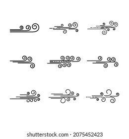 Wind vector icon design illustration template