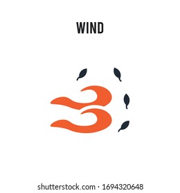 Wind vector icon on white background. Red and black colored Wind icon. Simple element illustration sign symbol EPS