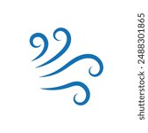 Wind vector icon. Puff of wind vector icon, air blow symbol. Simple illustration of wind vector icon for web. Vector illustration. Eps file 101.