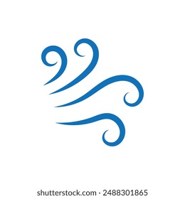 Wind vector icon. Puff of wind vector icon, air blow symbol. Simple illustration of wind vector icon for web. Vector illustration. Eps file 101.