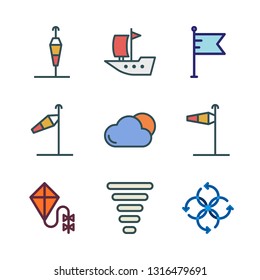 wind vector icon set