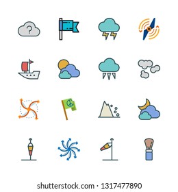 wind vector icon set