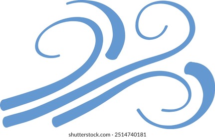 Ilustração de vetor de vento. Design gráfico. Elemento. Contorno
