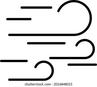 Wind Vector Line Icon Design
