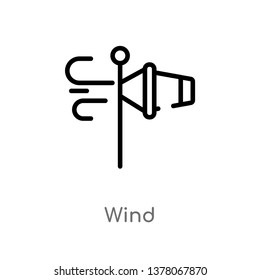 wind vector line icon. Simple element illustration. wind outline icon from signs concept. Can be used for web and mobile