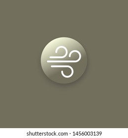 Wind vector line icon. Sustainable energy source.