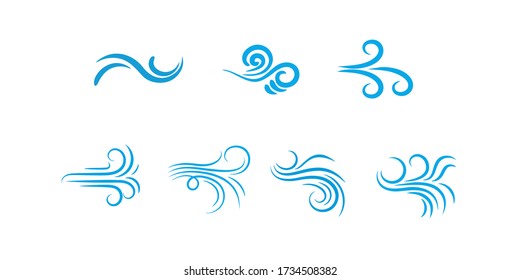 Wind Vector Set Icon Logo / Wave design template