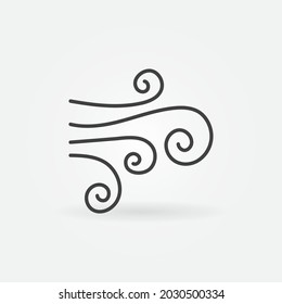 Wind vector thin line concept hand drawn icon or design element