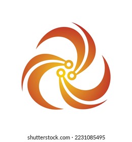 Wind vortex technology logo icon