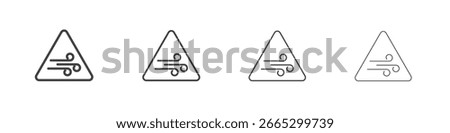 Wind warning signs concept outline symbol design.